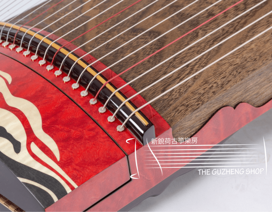 Hand-Painted Whole-Carved Soundboard Langyun Guzheng "Jin Yun"郎韻整木挖古箏“錦雲”