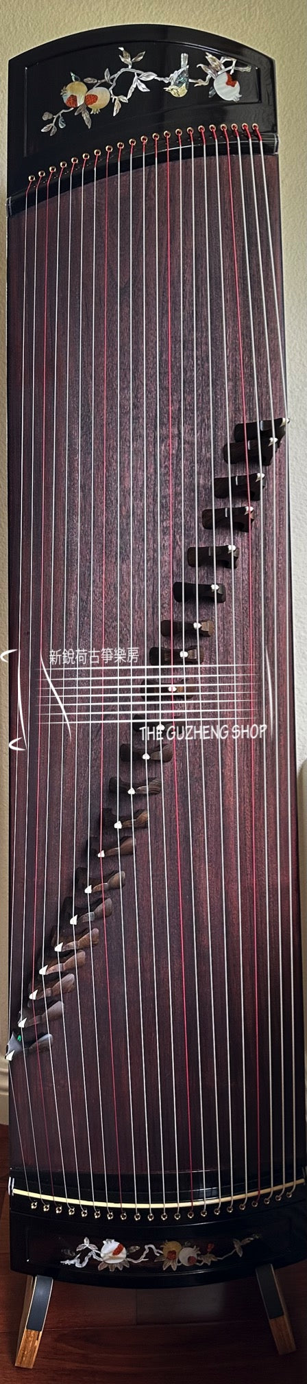 Concert Grade "Zhuque" brand 53" Travel-Size Guzheng Model “Pomegranate Blossom”  朱雀牌高档135cm小古筝"榴花如丹“
