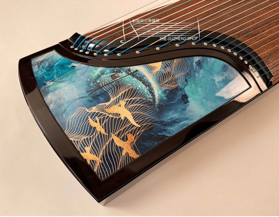 Black Sandalwood Guzheng Jin Yun Brand Model "Blue Sea and Blue Sky" 黑檀金韵古筝“碧海蓝天”