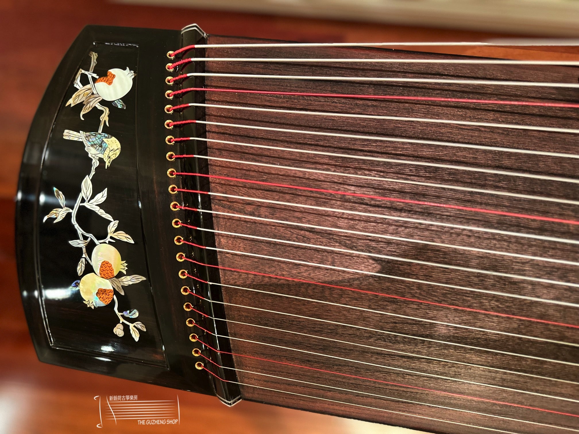 Concert Grade "Zhuque" brand 53" Travel-Size Guzheng Model “Pomegranate Blossom”  朱雀牌高档135cm小古筝"榴花如丹“