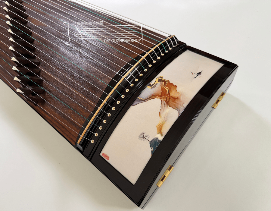 Beautiful Black Sandalwood Guzheng JinYun Brand Model "Farewell Before A Long Journey" 黑檀木金韵古筝“路遥辞”