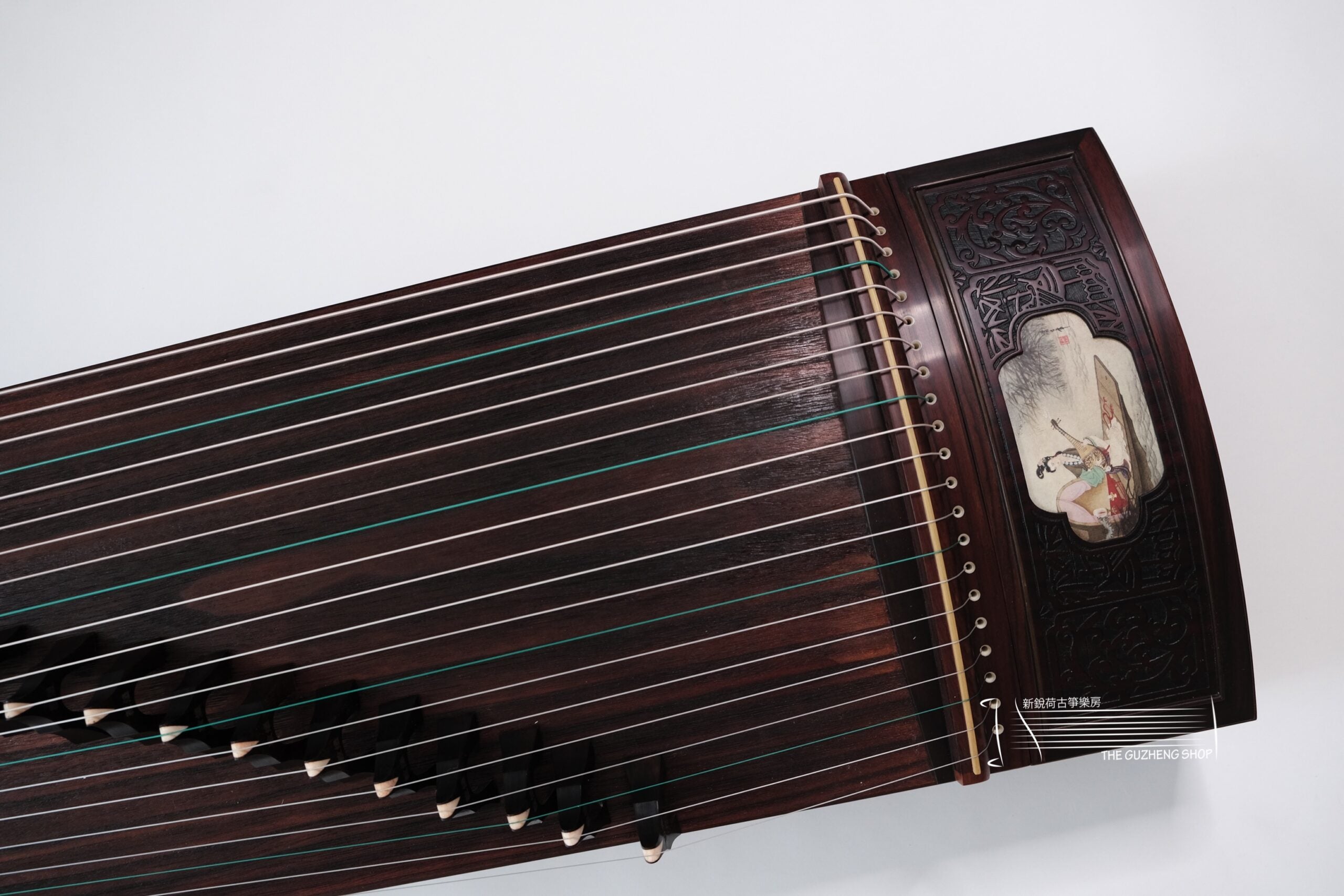 Dunhuang-Yun "Ancient Lady" Elite Rosewood Collection Grade Guzheng   敦煌韵牌 特选阔叶黄檀木浅浮雕国画古筝 "仕女"