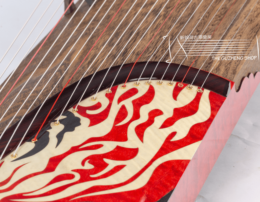 Hand-Painted Whole-Carved Soundboard Langyun Guzheng "Jin Yun"郎韻整木挖古箏“錦雲”