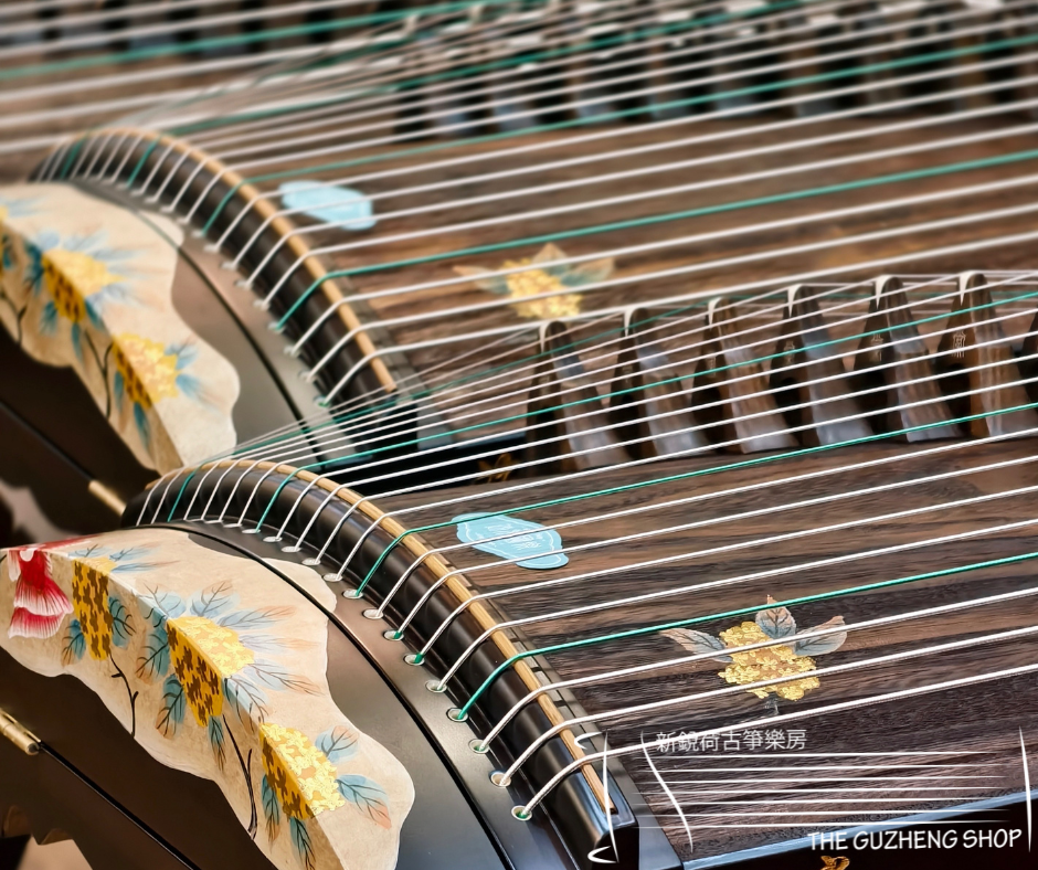 Hai Tang Guzheng Hand Painted with Gold Foil 43 inches Travel-Size “Jinli" 海棠古箏110cm純手繪小旅行箏“錦鯉”