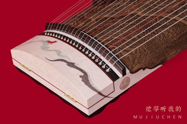 Ultra Premium Mujiuchen Guzheng "Bulls Running And Tigers Leaping" 木九辰极品挖筝“牛奔虎跃”