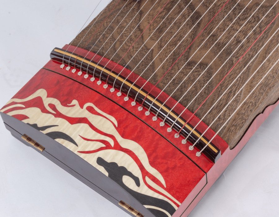 Hand-Painted Whole-Carved Soundboard Langyun Guzheng "Jin Yun"郎韻整木挖古箏“錦雲”