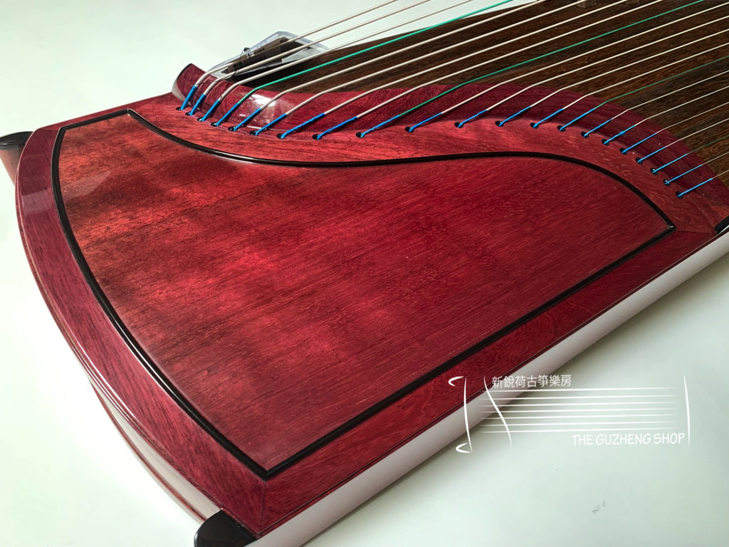 Violet Wood Guzheng "Qiang Wei Rose" By Xuan Zhong  炫中紫羅蘭木素面古箏“蔷薇”