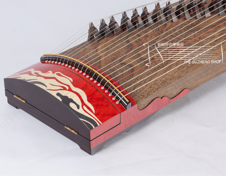 Hand-Painted Whole-Carved Soundboard Langyun Guzheng "Jin Yun"郎韻整木挖古箏“錦雲”