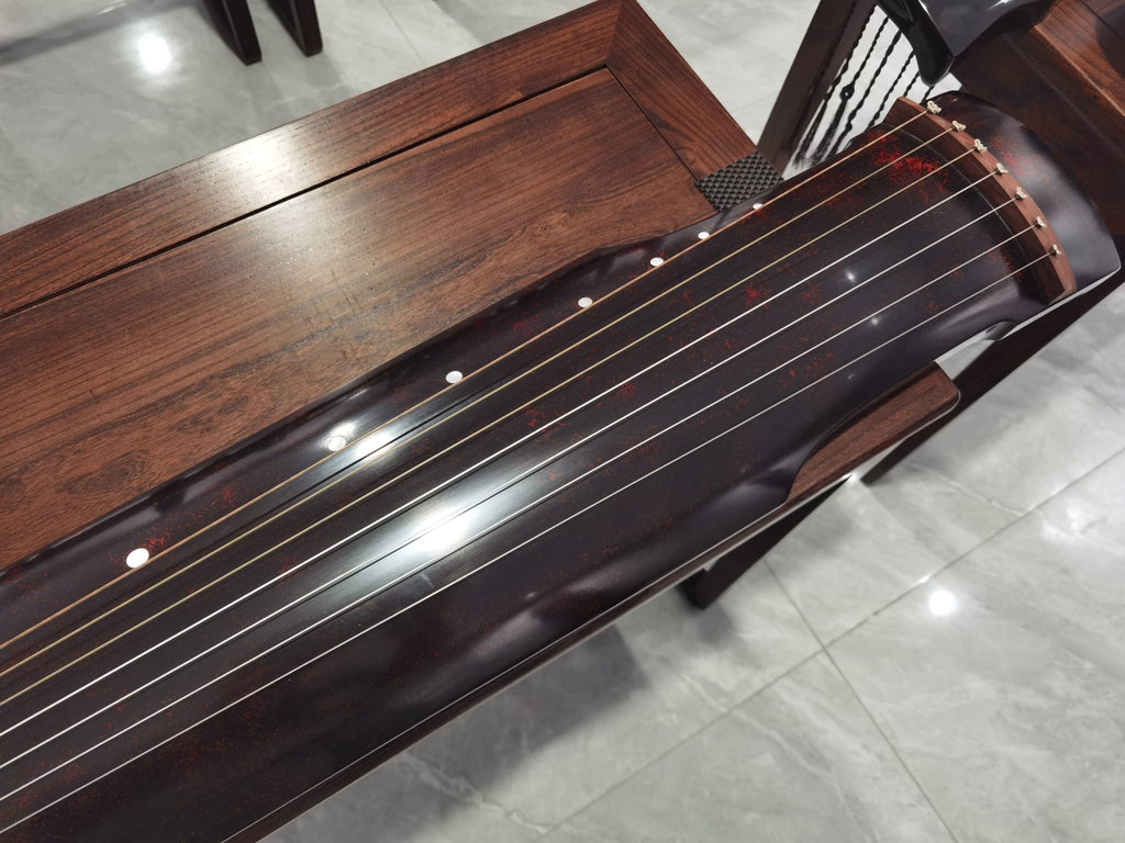 Guqin 7-Stringed Chinese Zither ZhongNi Style Pure Organic Paint  古琴仲尼式老杉木纯生漆鹿角霜