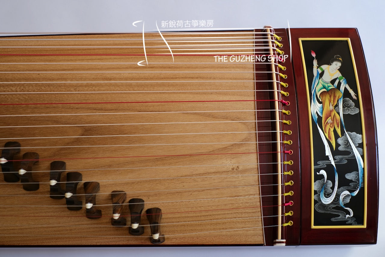 Zhuque Fairy Lady Guzheng (Light) 朱雀牌手工漆畫臻品古筝 "聞樂飛天"