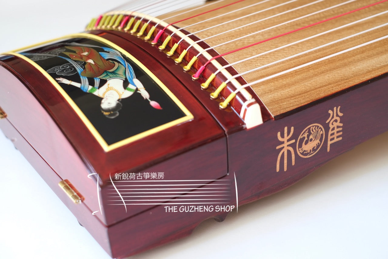 Zhuque Fairy Lady Guzheng (Light) 朱雀牌手工漆畫臻品古筝 "聞樂飛天"