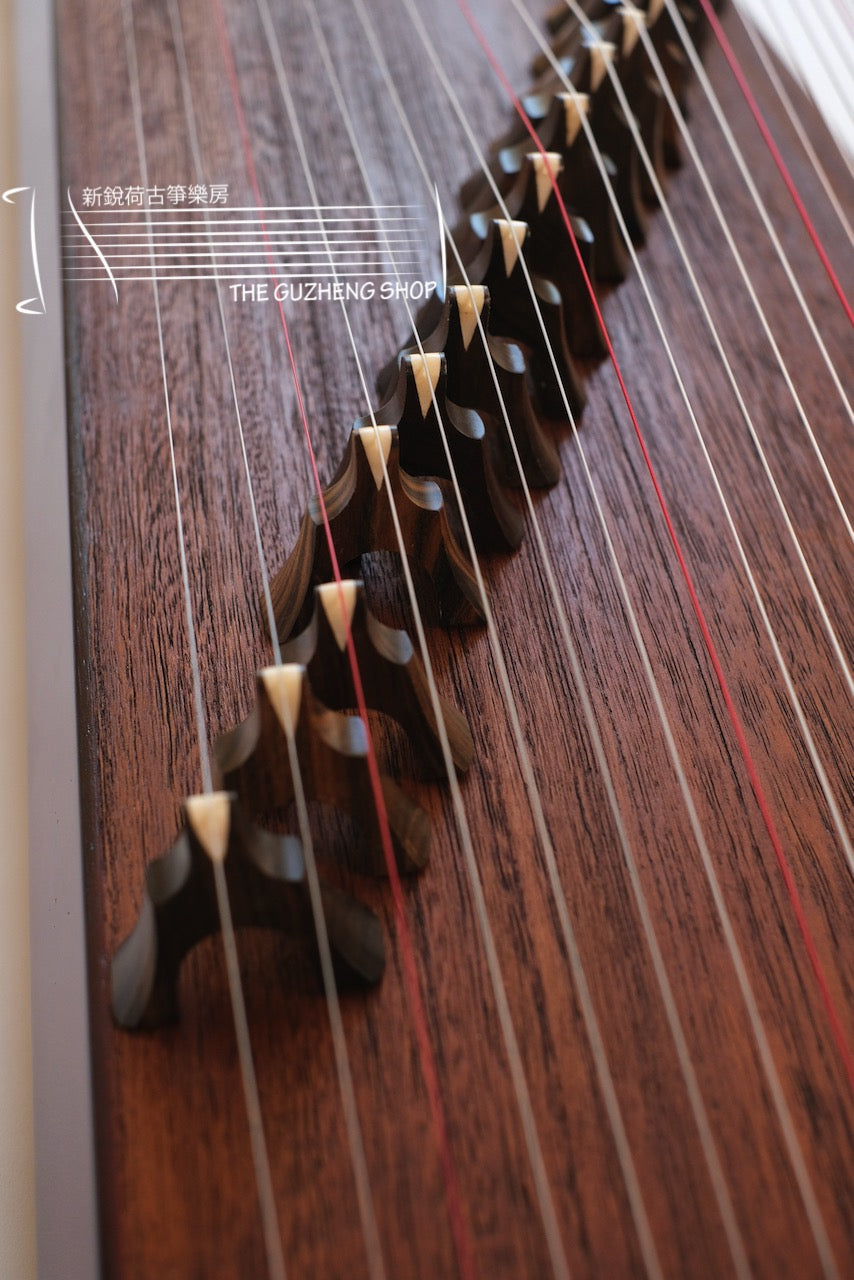 Zhuque Brand "Fairy Lady" Guzheng (Dark)朱雀牌臻品手繪漆畫古筝 "聞樂飛天"（深色）