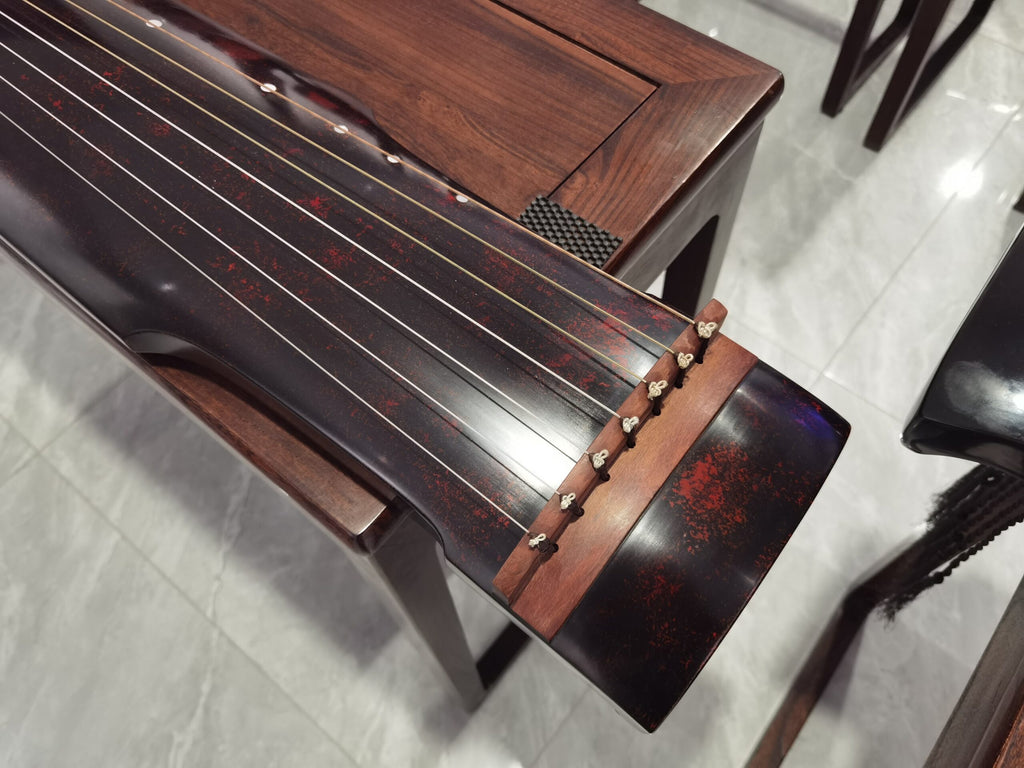 Guqin 7-Stringed Chinese Zither ZhongNi Style Pure Organic Paint  古琴仲尼式老杉木纯生漆鹿角霜